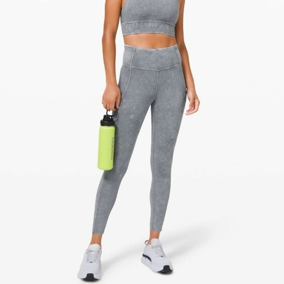 Lululemon Fast and Free High Rise Tight 25" Ice Dye Ice Wash Asphalt Grey 6 - Picture 16 of 16